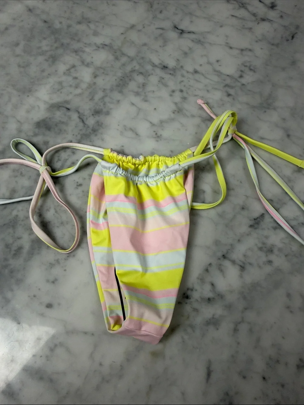 Frankie’s bikinis Striped Pastel Tie-Side Bikini Bottom
